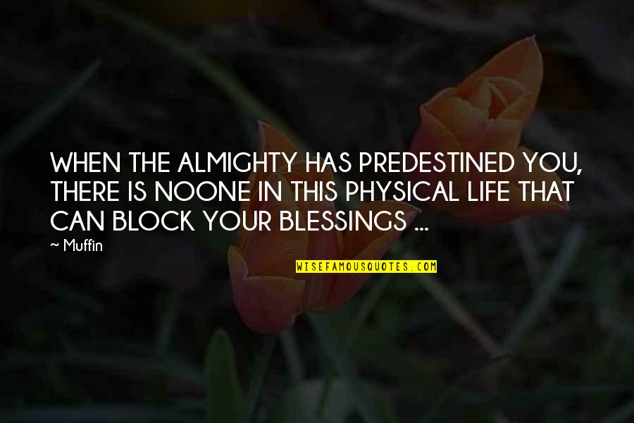 Blessings In Your Life Quotes By Muffin: WHEN THE ALMIGHTY HAS PREDESTINED YOU, THERE IS Blessings In Your Life Quotes By Muffin: WHEN THE ALMIGHTY HAS PREDESTINED YOU, THERE IS