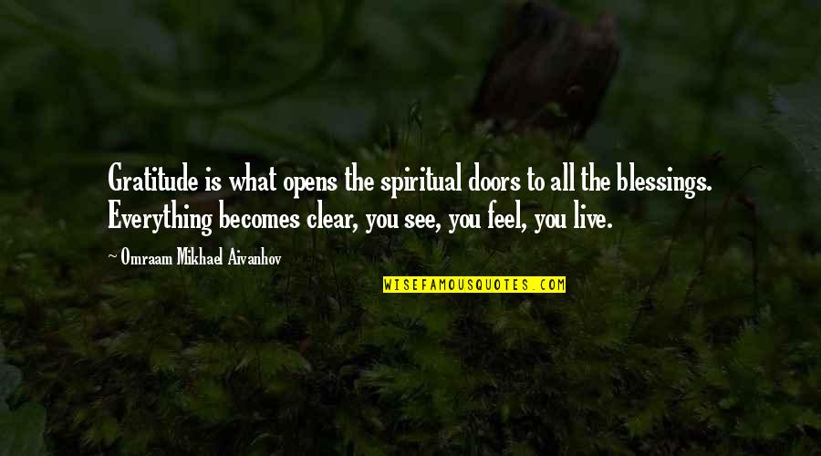 Blessings To All Quotes By Omraam Mikhael Aivanhov: Gratitude is what opens the spiritual doors to