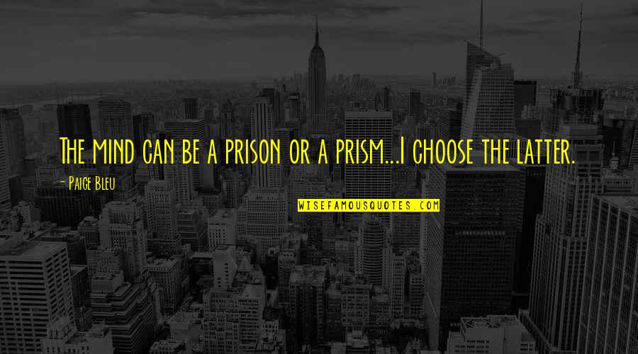 Bleu Quotes By Paige Bleu: The mind can be a prison or a