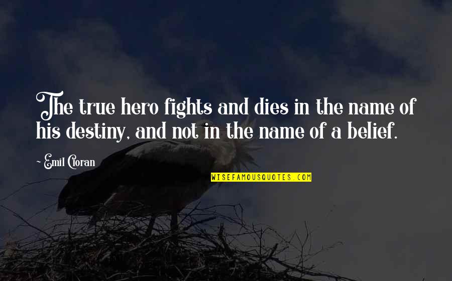 Bliek Origin Quotes By Emil Cioran: The true hero fights and dies in the