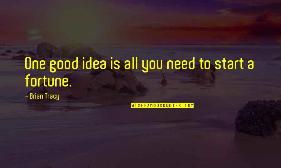 Blind Alley Quotes By Brian Tracy: One good idea is all you need to