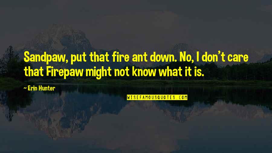 Blind Arrogance Quotes By Erin Hunter: Sandpaw, put that fire ant down. No, I Blind Arrogance Quotes By Erin Hunter: Sandpaw, put that fire ant down. No, I