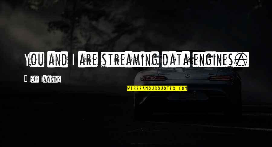 Blind Bartimaeus Quotes By Jeff Hawkins: You and I are streaming data engines.