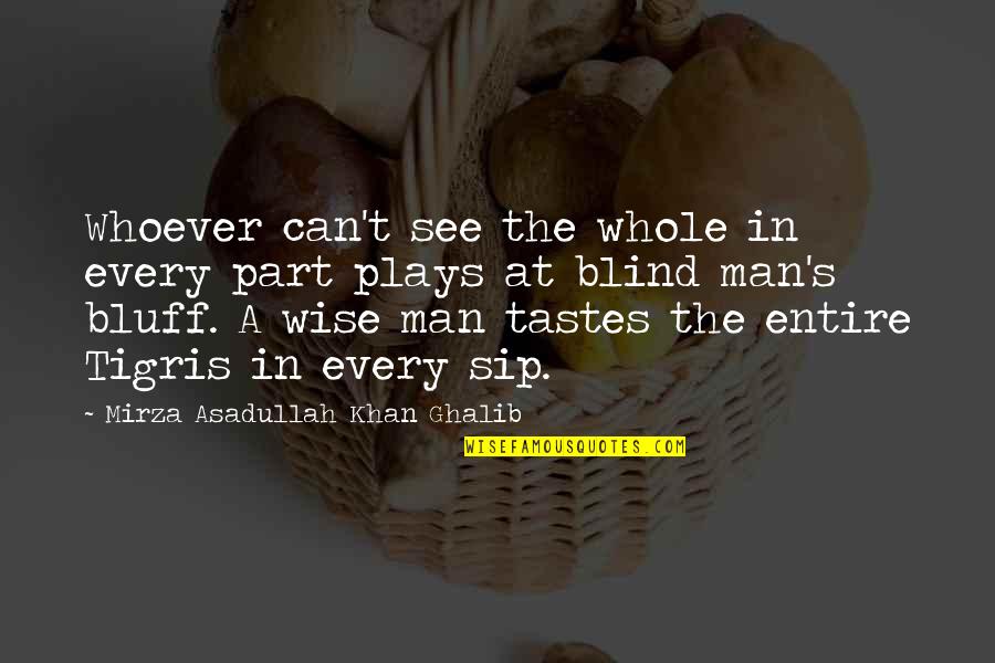 Blind Can See Quotes By Mirza Asadullah Khan Ghalib: Whoever can't see the whole in every part Blind Can See Quotes By Mirza Asadullah Khan Ghalib: Whoever can't see the whole in every part