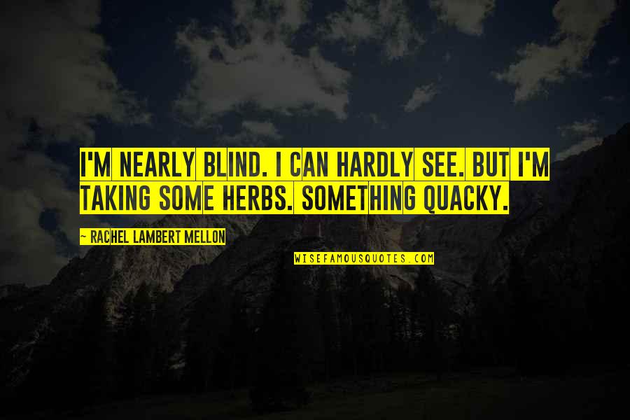 Blind Can See Quotes By Rachel Lambert Mellon: I'm nearly blind. I can hardly see. But Blind Can See Quotes By Rachel Lambert Mellon: I'm nearly blind. I can hardly see. But