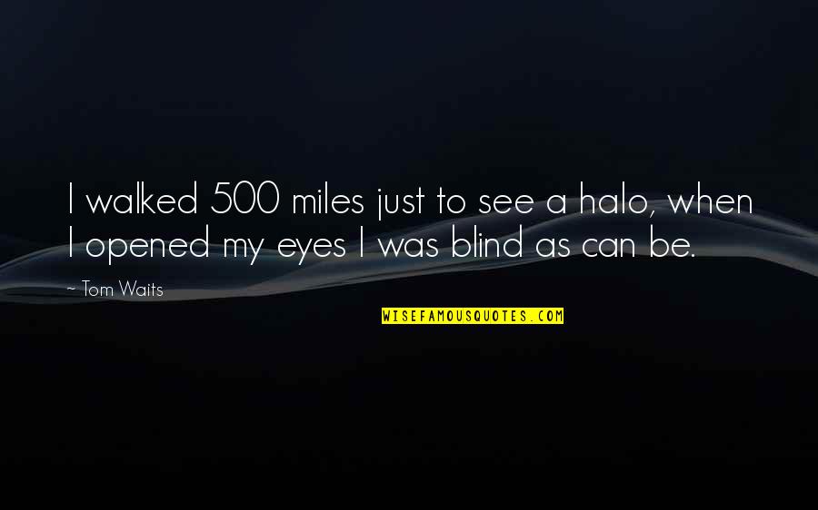 Blind Can See Quotes By Tom Waits: I walked 500 miles just to see a