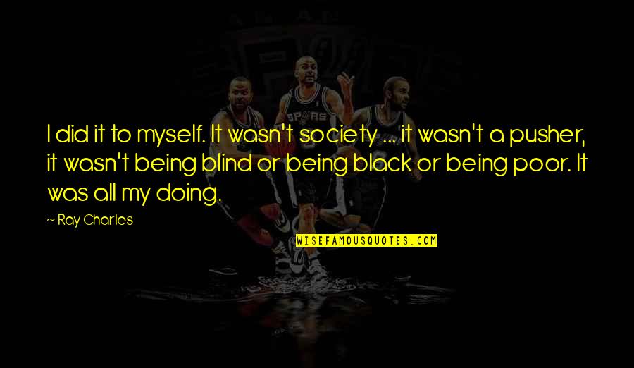 Blind It Quotes By Ray Charles: I did it to myself. It wasn't society