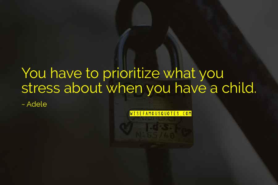 Blind Pig Quotes By Adele: You have to prioritize what you stress about