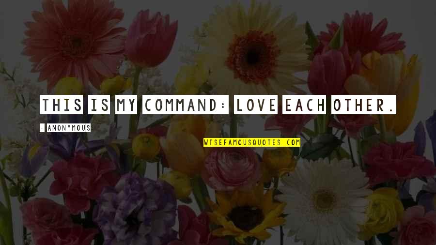 Blind Spots Quotes By Anonymous: This is my command: Love each other.