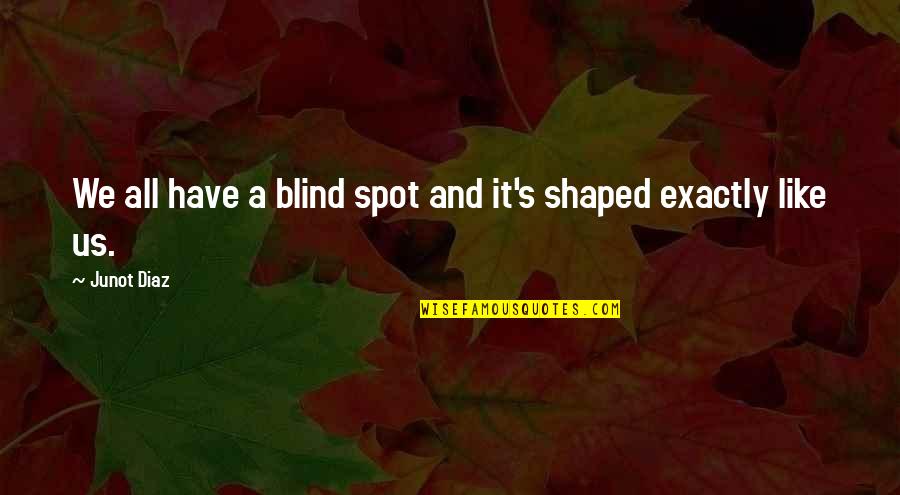 Blind Spots Quotes By Junot Diaz: We all have a blind spot and it's