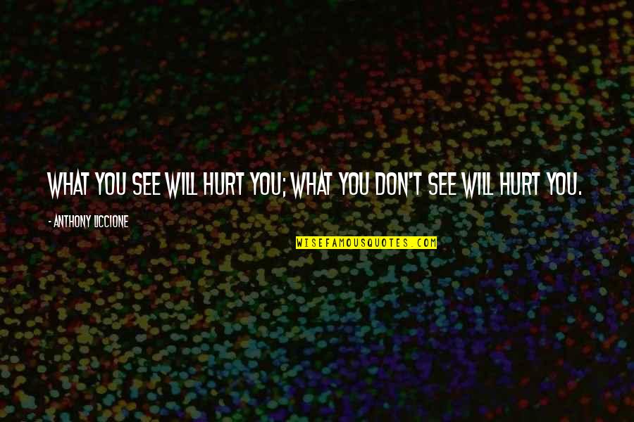 Blinded By The Lies Quotes By Anthony Liccione: What you see will hurt you; what you Blinded By The Lies Quotes By Anthony Liccione: What you see will hurt you; what you