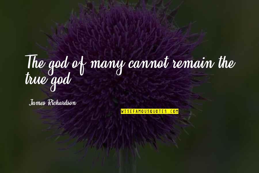 Blindfolds Quotes By James Richardson: The god of many cannot remain the true Blindfolds Quotes By James Richardson: The god of many cannot remain the true