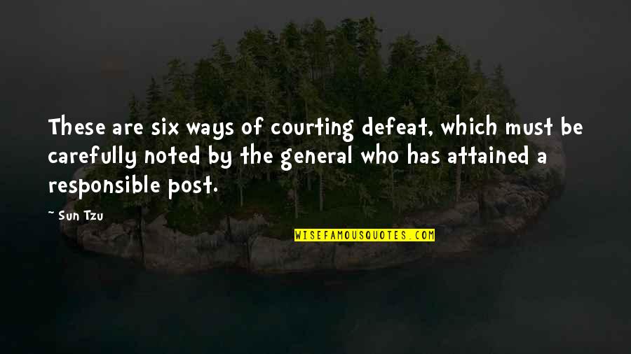 Blindness And Vision Quotes By Sun Tzu: These are six ways of courting defeat, which