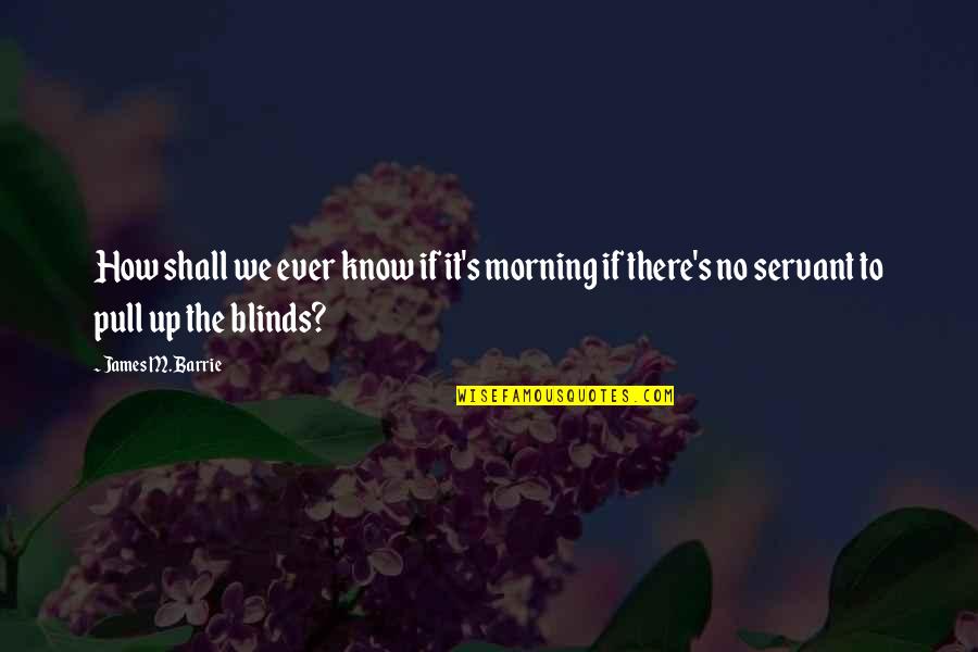 Blinds Quotes By James M. Barrie: How shall we ever know if it's morning