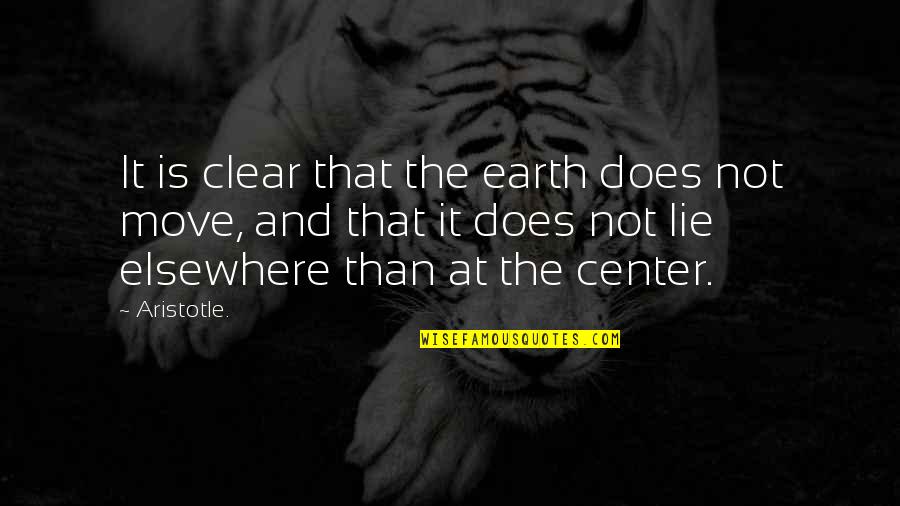Blingee Quotes By Aristotle.: It is clear that the earth does not
