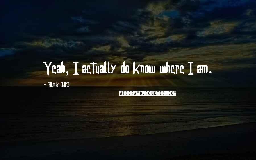 Blink-182 quotes: Yeah, I actually do know where I am.