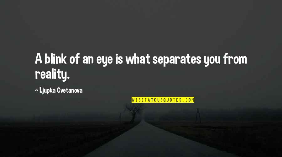 Blink Of An Eye Quotes By Ljupka Cvetanova: A blink of an eye is what separates