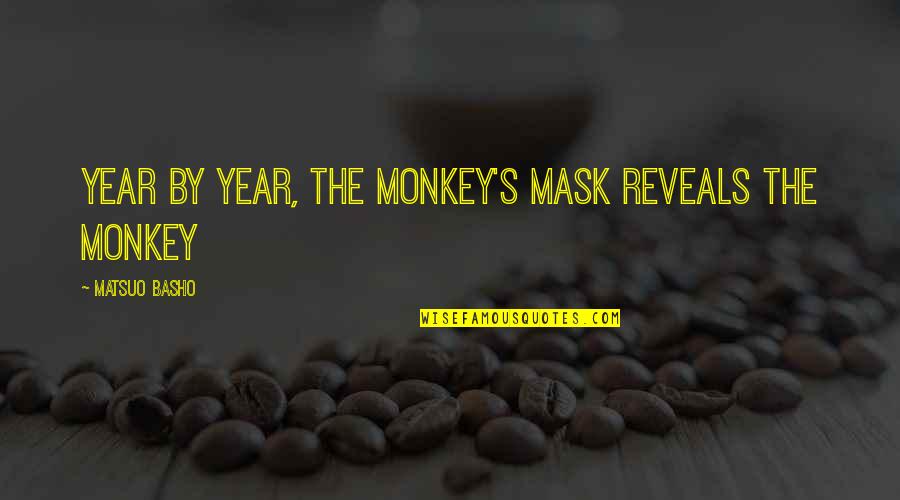 Blinkers Menu Quotes By Matsuo Basho: Year by year, the monkey's mask reveals the