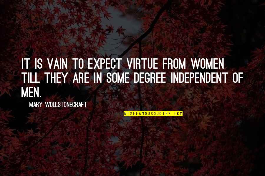 Blissed Out Mv Quotes By Mary Wollstonecraft: It is vain to expect virtue from women