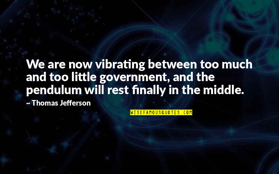 Blissful Birthday Quotes By Thomas Jefferson: We are now vibrating between too much and