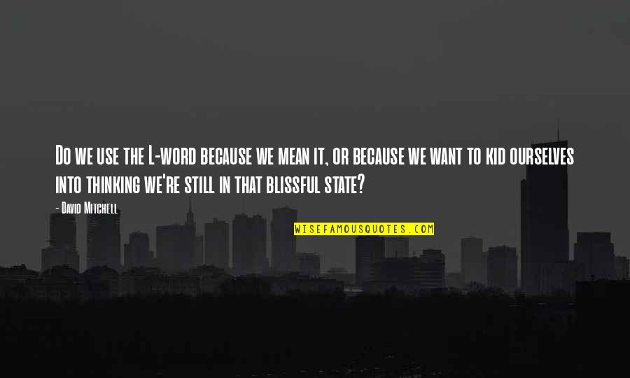 Blissful State Quotes By David Mitchell: Do we use the L-word because we mean