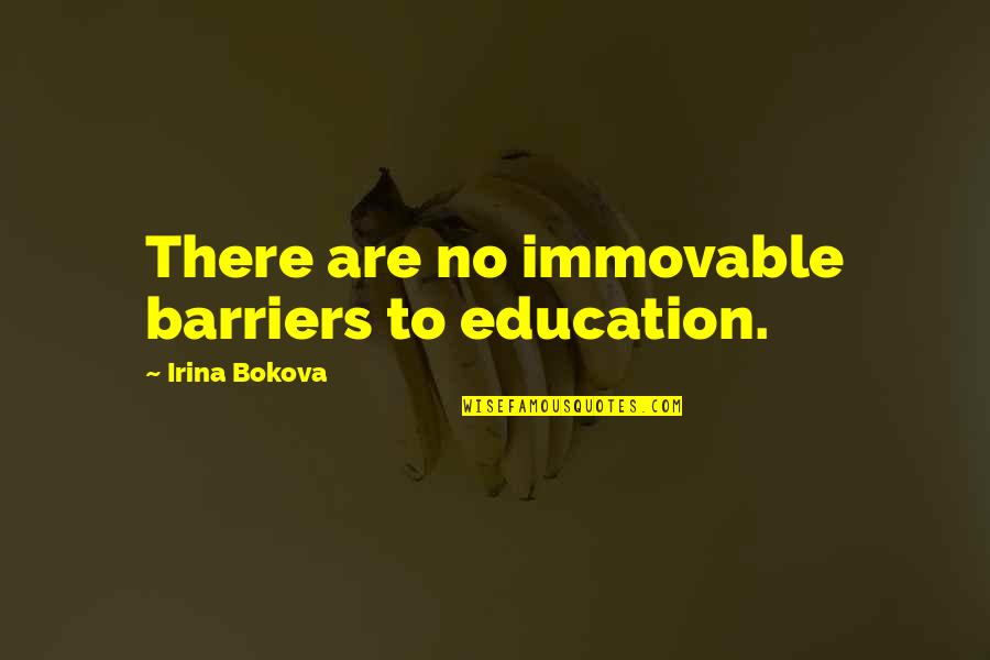 Blitz The Ambassador Quotes By Irina Bokova: There are no immovable barriers to education.