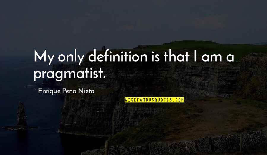 Blitzed Quotes By Enrique Pena Nieto: My only definition is that I am a