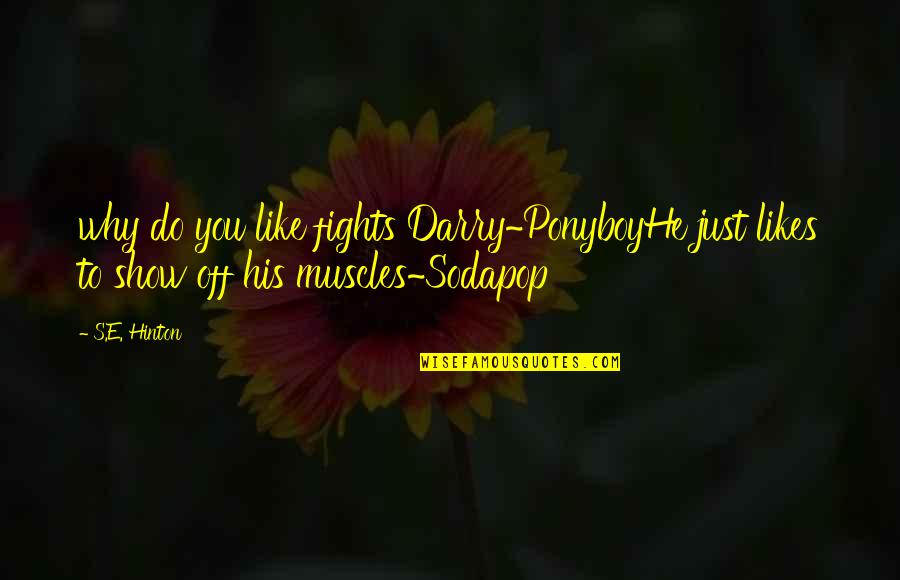 Blobs Quotes By S.E. Hinton: why do you like fights Darry~PonyboyHe just likes