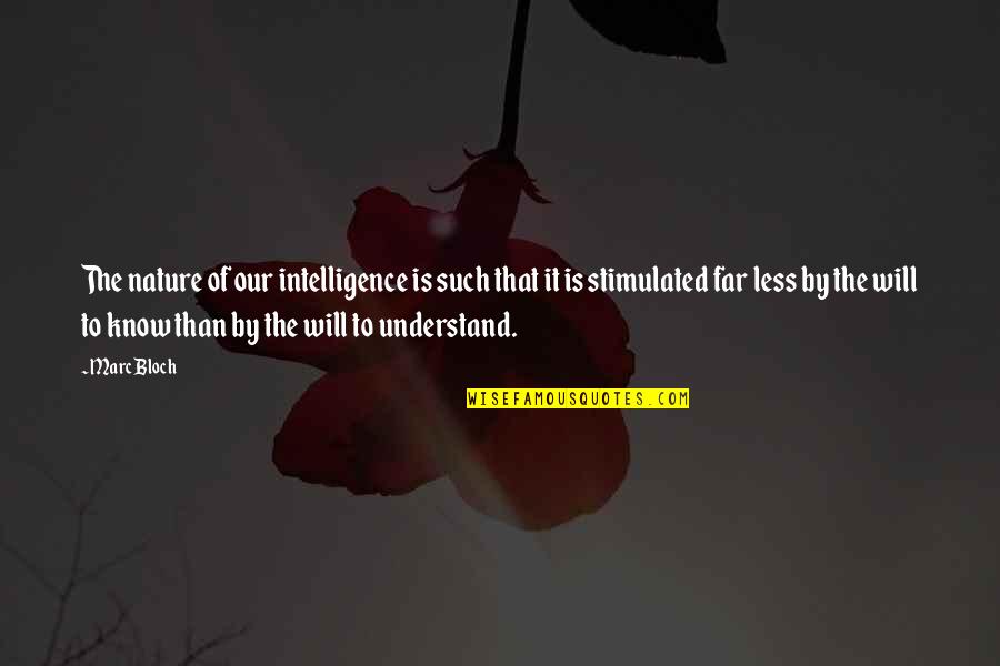 Bloch Quotes By Marc Bloch: The nature of our intelligence is such that Bloch Quotes By Marc Bloch: The nature of our intelligence is such that