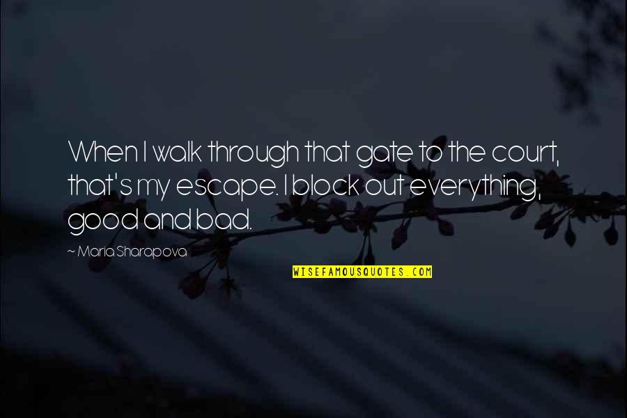 Block Quotes By Maria Sharapova: When I walk through that gate to the