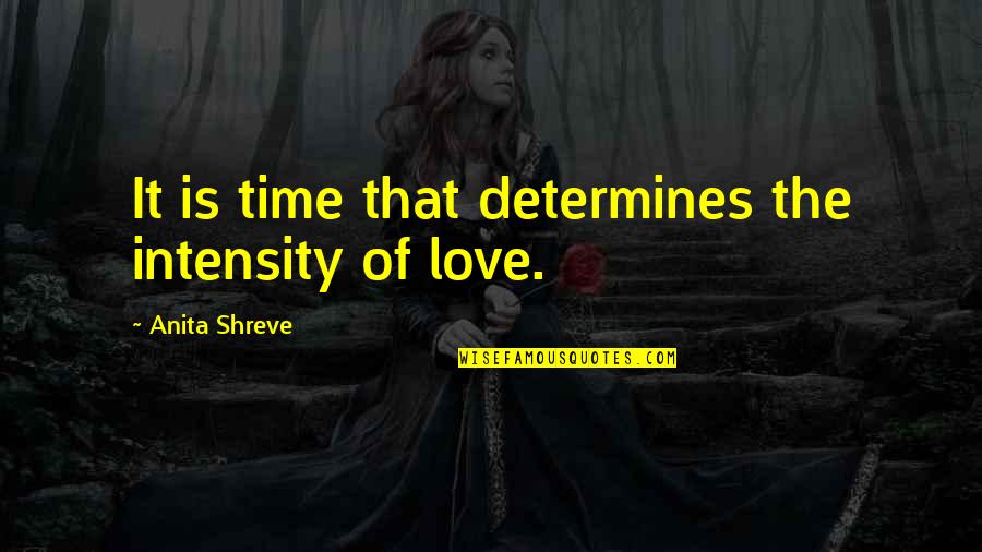 Blocking And Tackling Quotes By Anita Shreve: It is time that determines the intensity of