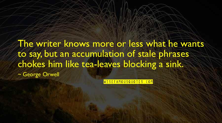 Blocking Quotes By George Orwell: The writer knows more or less what he
