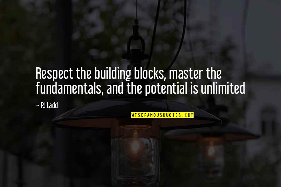 Blocks Quotes By PJ Ladd: Respect the building blocks, master the fundamentals, and
