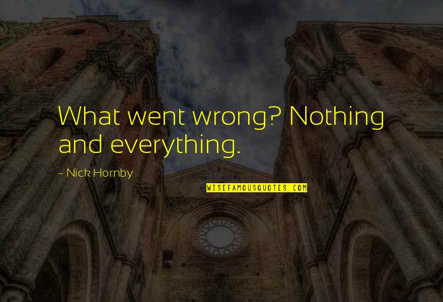 Blodget Quotes By Nick Hornby: What went wrong? Nothing and everything.