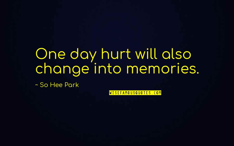 Blodget Quotes By So Hee Park: One day hurt will also change into memories.