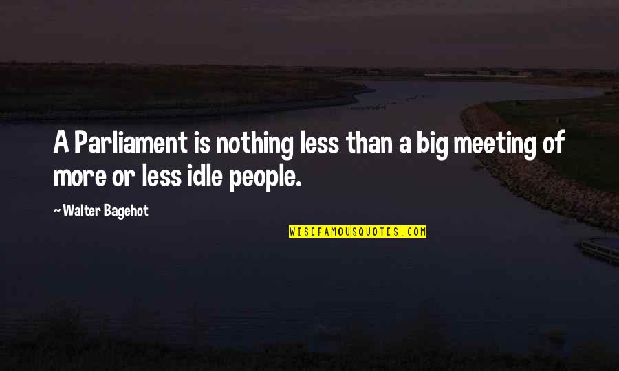 Bloederige Letters Quotes By Walter Bagehot: A Parliament is nothing less than a big