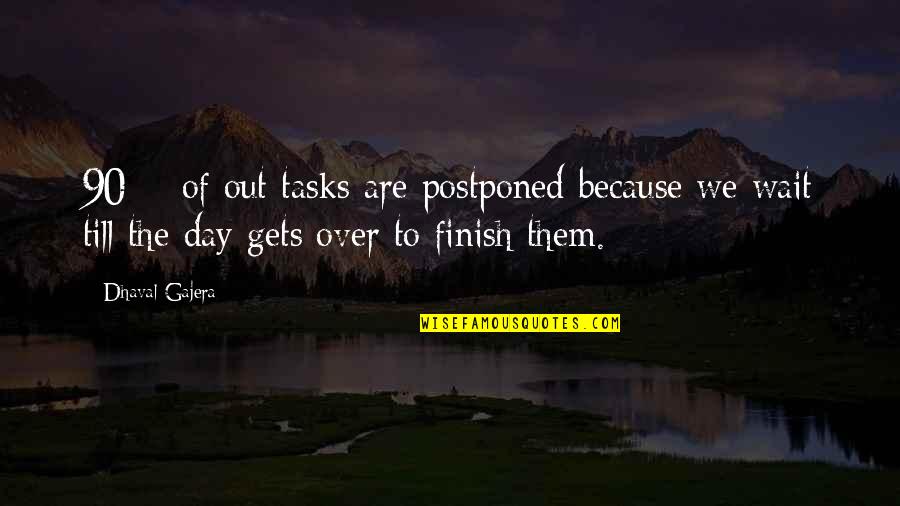 Bloeser Carpet Quotes By Dhaval Gajera: 90% of out tasks are postponed because we Bloeser Carpet Quotes By Dhaval Gajera: 90% of out tasks are postponed because we