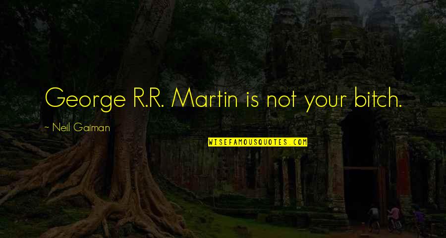 Blog On Quotes By Neil Gaiman: George R.R. Martin is not your bitch.