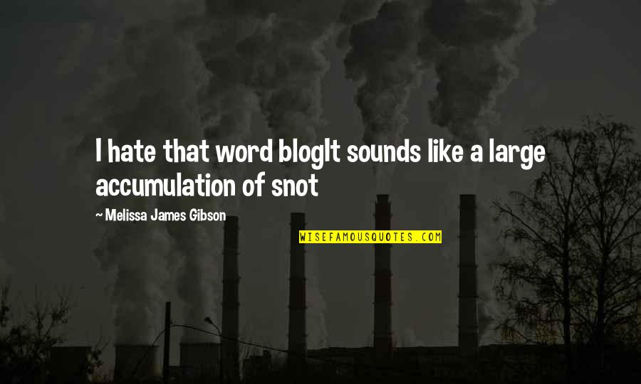 Blog Quotes By Melissa James Gibson: I hate that word blogIt sounds like a