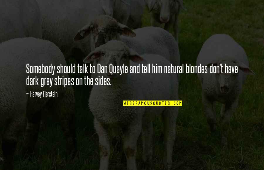 Blondes Quotes By Harvey Fierstein: Somebody should talk to Dan Quayle and tell