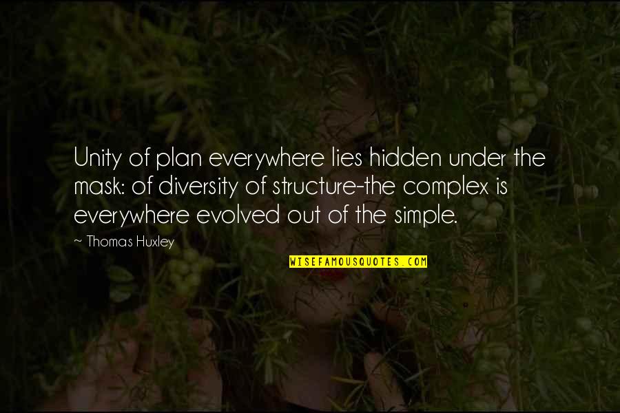 Blondin Auto Quotes By Thomas Huxley: Unity of plan everywhere lies hidden under the