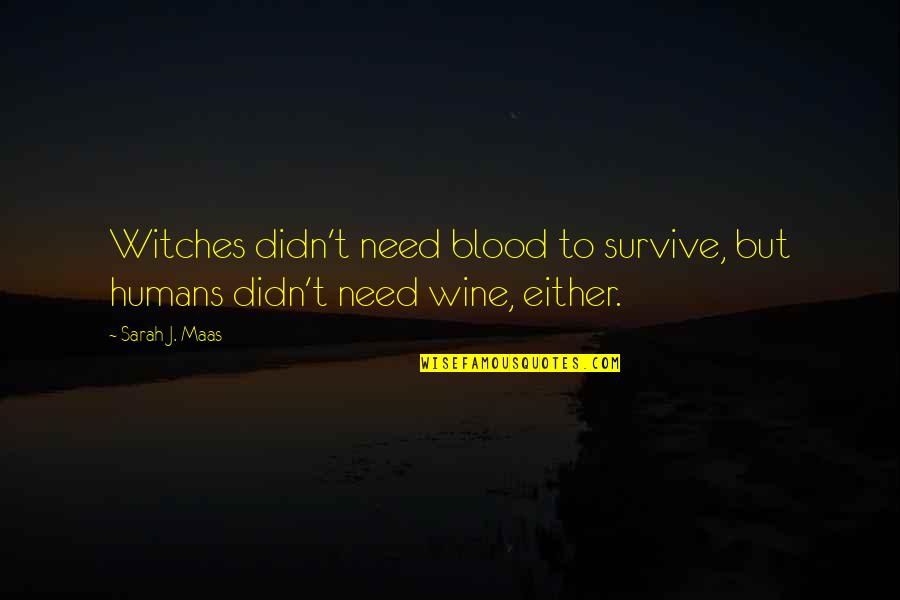 Blood And Wine Quotes By Sarah J. Maas: Witches didn't need blood to survive, but humans