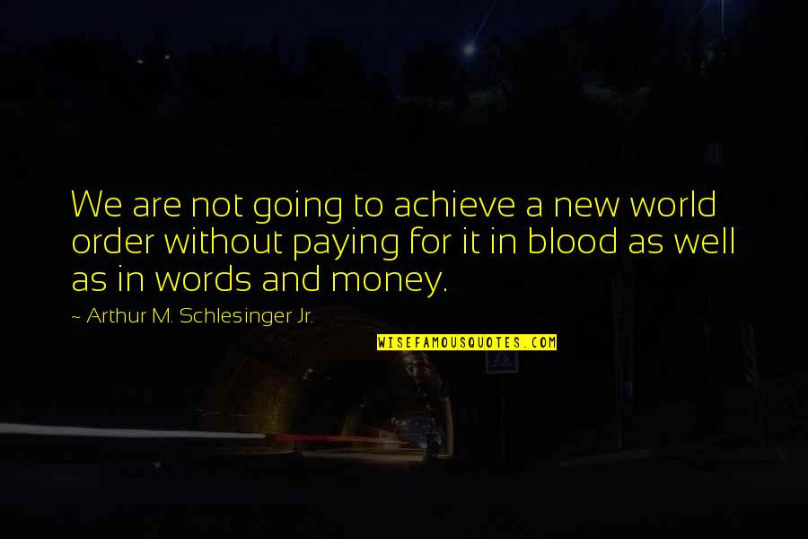 Blood For Blood Quotes By Arthur M. Schlesinger Jr.: We are not going to achieve a new