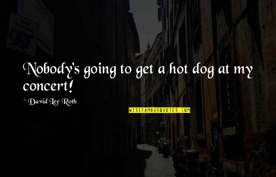 Blood From Macbeth Quotes By David Lee Roth: Nobody's going to get a hot dog at
