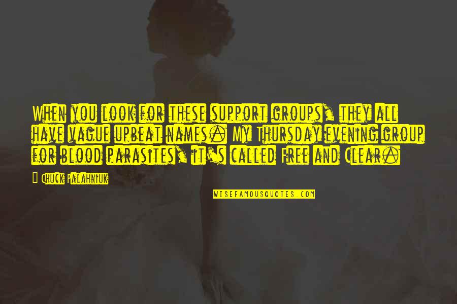 Blood Groups Quotes By Chuck Palahniuk: When you look for these support groups, they