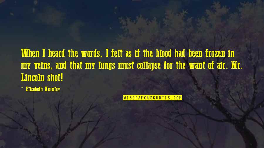 Blood If Quotes By Elizabeth Keckley: When I heard the words, I felt as