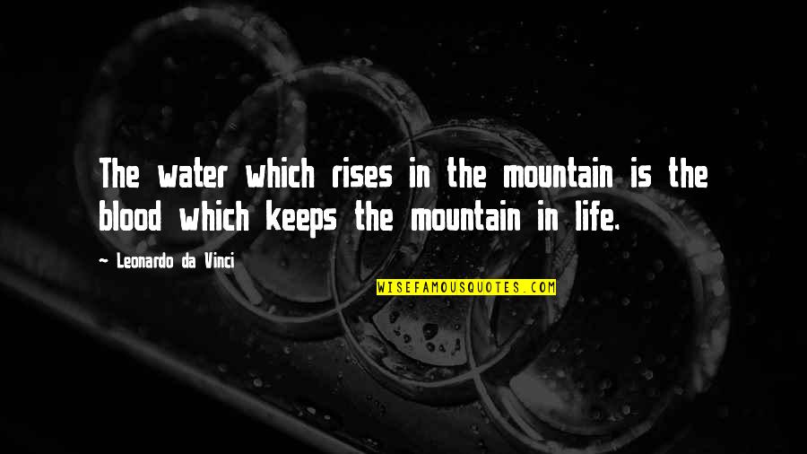 Blood Life Quotes By Leonardo Da Vinci: The water which rises in the mountain is