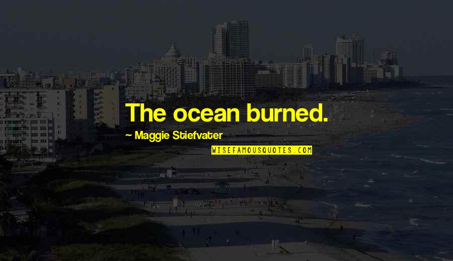 Blood Sack In Uterus Quotes By Maggie Stiefvater: The ocean burned.