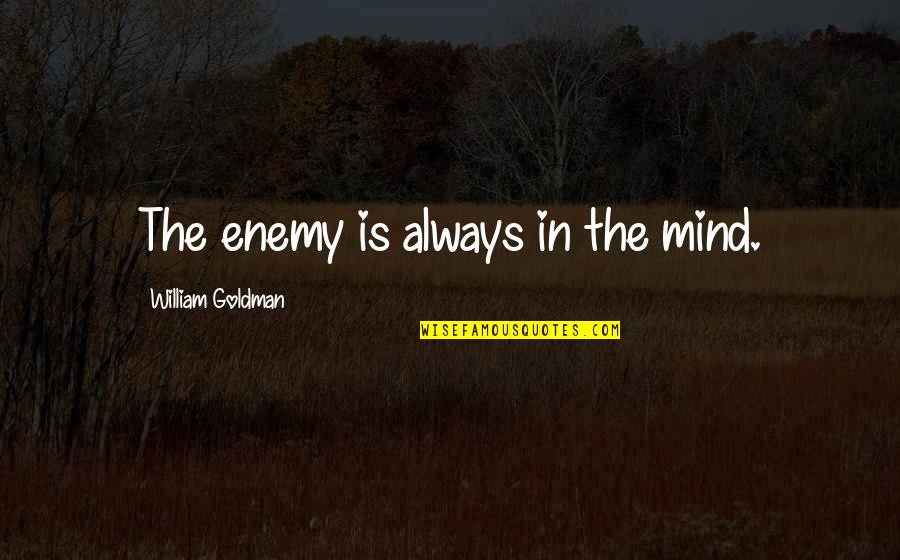 Blood Sweat Tears Quotes By William Goldman: The enemy is always in the mind.