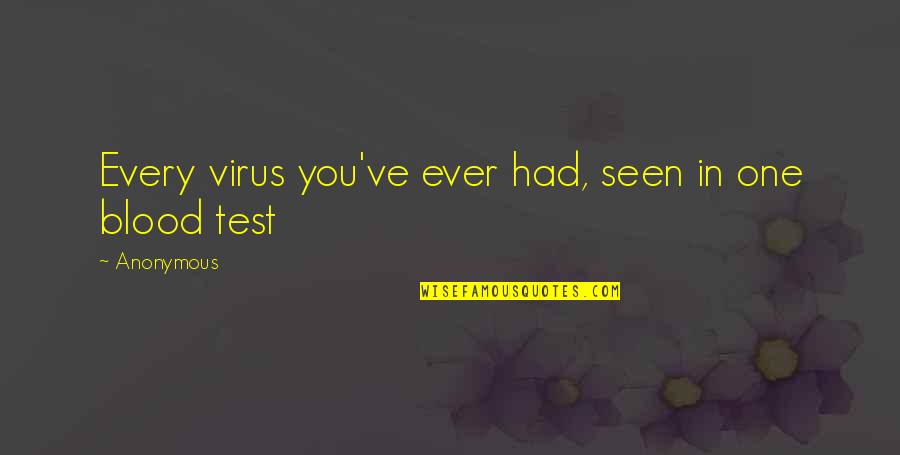 Blood Test Quotes By Anonymous: Every virus you've ever had, seen in one